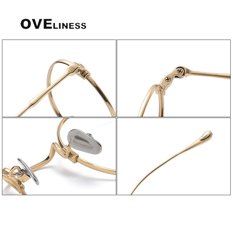 Oveliness Unisex Full Rim Round Titanium Eyeglasses Kmn53 Full Rim Oveliness