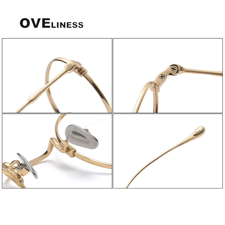 Oveliness Unisex Full Rim Round Titanium Eyeglasses Kmn53 Full Rim Oveliness