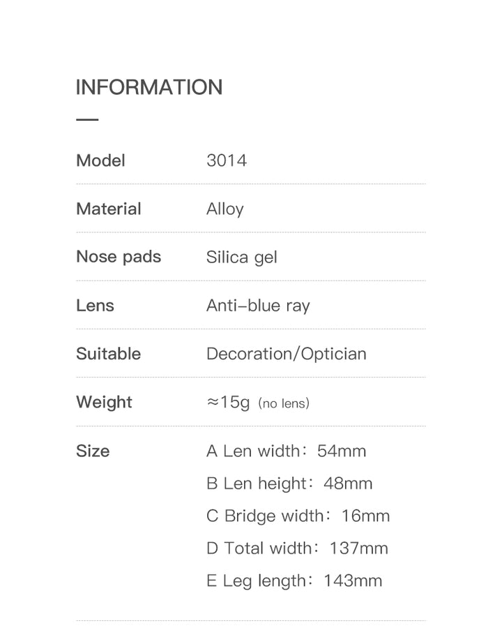 Hdcrafter Women's Full Rim Alloy Cat Eye Frame Eyeglasses 3014 Full Rim Hdcrafter Eyeglasses