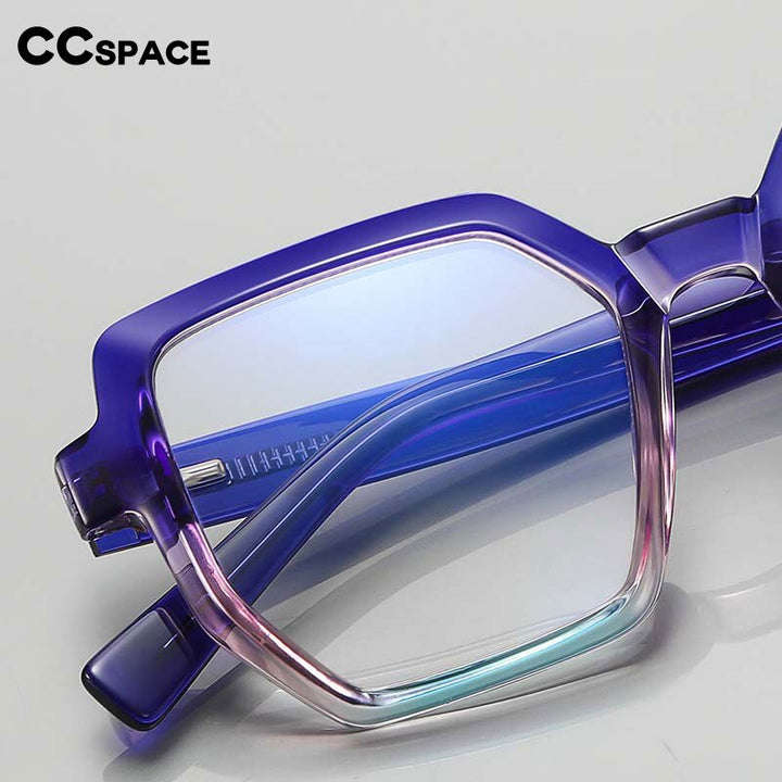 CCspace Unisex Full Rim Irregular Square Tr 90 Titanium Eyeglasses 54714 Full Rim CCspace