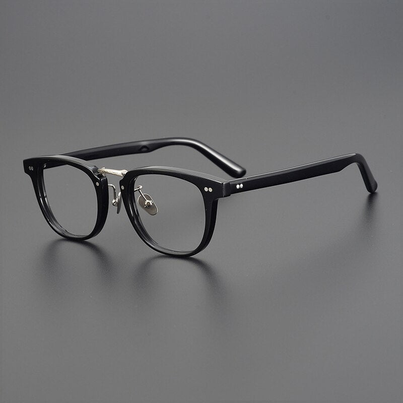 Gatenac Unisex Full Rim Square Acetate Eyeglasses Gxyj938 Full Rim Gatenac Black