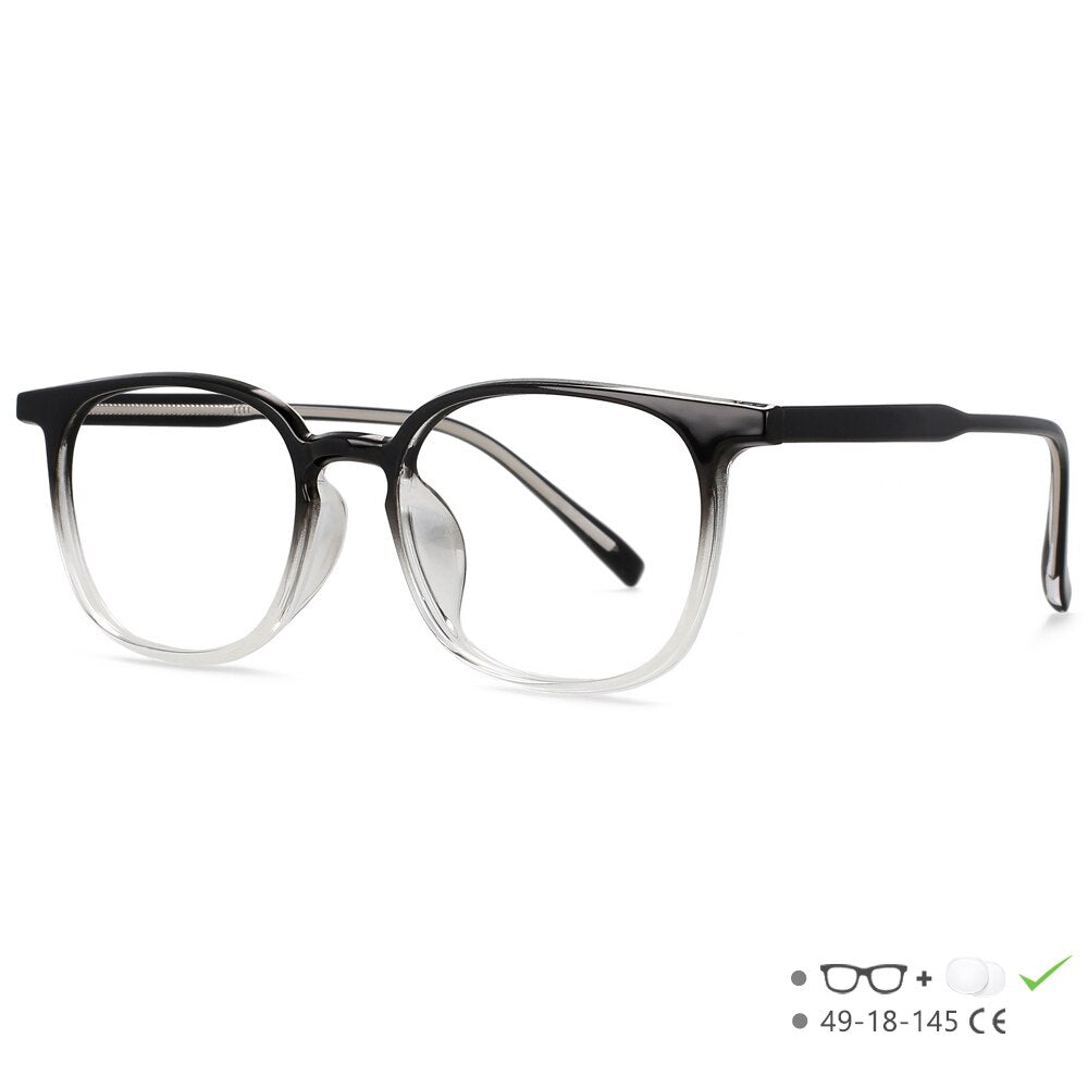 CCspace Unisex Full Rim Square Tr 90 Acetate Eyeglasses 55518 Full Rim CCspace Darkening China