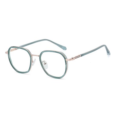 Ralferty Unisex Full Rim Irregular Square Alloy Eyeglasses D829 Full Rim Ralferty China C446 Green
