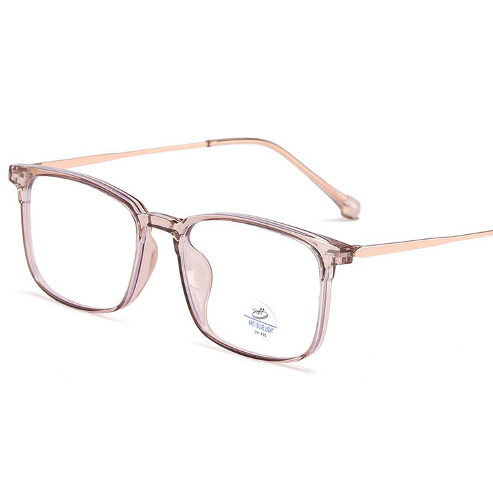 Reven Jate Unisex Full Rim Square Tr 90 Eyeglasses 81250 Full Rim Reven Jate brown