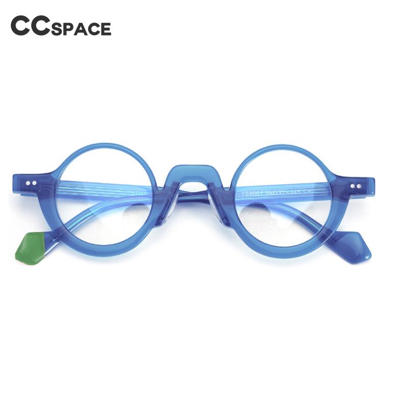 CCspace Unisex Full Rim Round Acetate Eyeglasses 55305 Full Rim CCspace