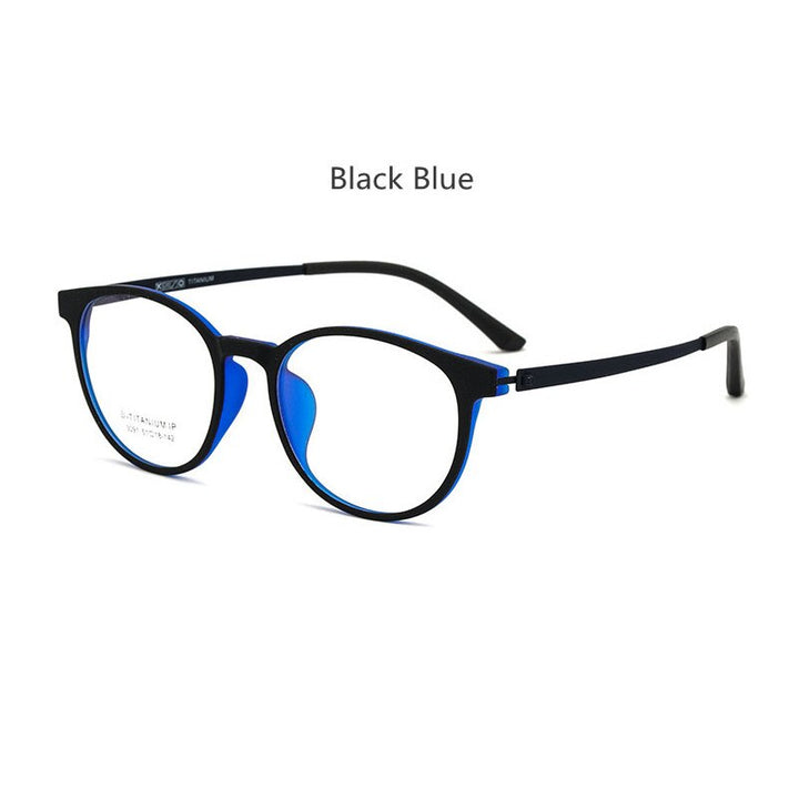 Handoer Unisex Full Rim Square Tr 90 Titanium Hyperopic Photochromic Reading Glasses 23091 0 To +150 Reading Glasses Handoer 0 black blue