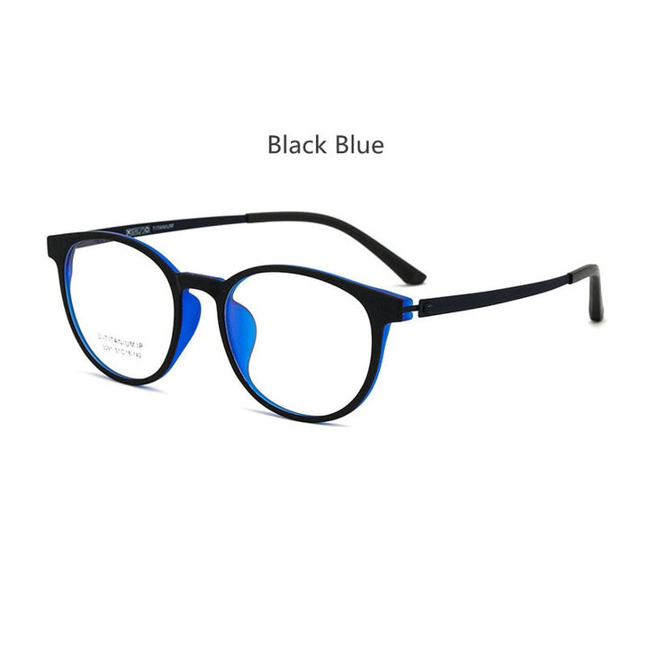 Handoer Unisex Full Rim Square Tr 90 Titanium Hyperopic Photochromic +175 To +325 Reading Glasses 23091 Reading Glasses Handoer +175 black blue 
