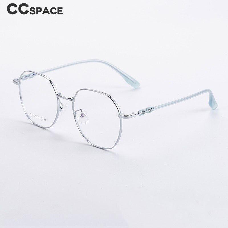 CCspace Unisex Full Rim Polygon Alloy Eyeglasses 55714 Full Rim CCspace
