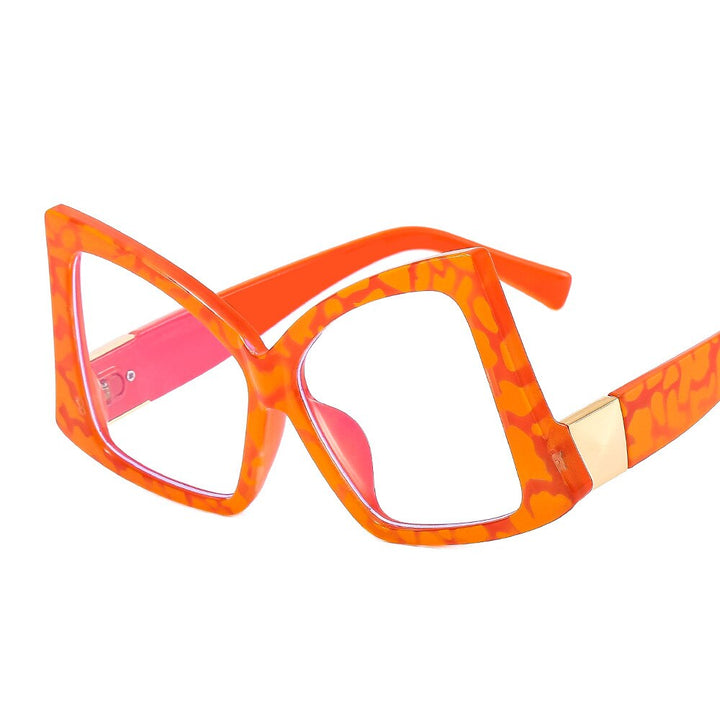 CCspace Women's Full Rim Oversized Square Cat Eye Acetate Eyeglasses 55385 Full Rim CCspace China C5OrangeLeopard