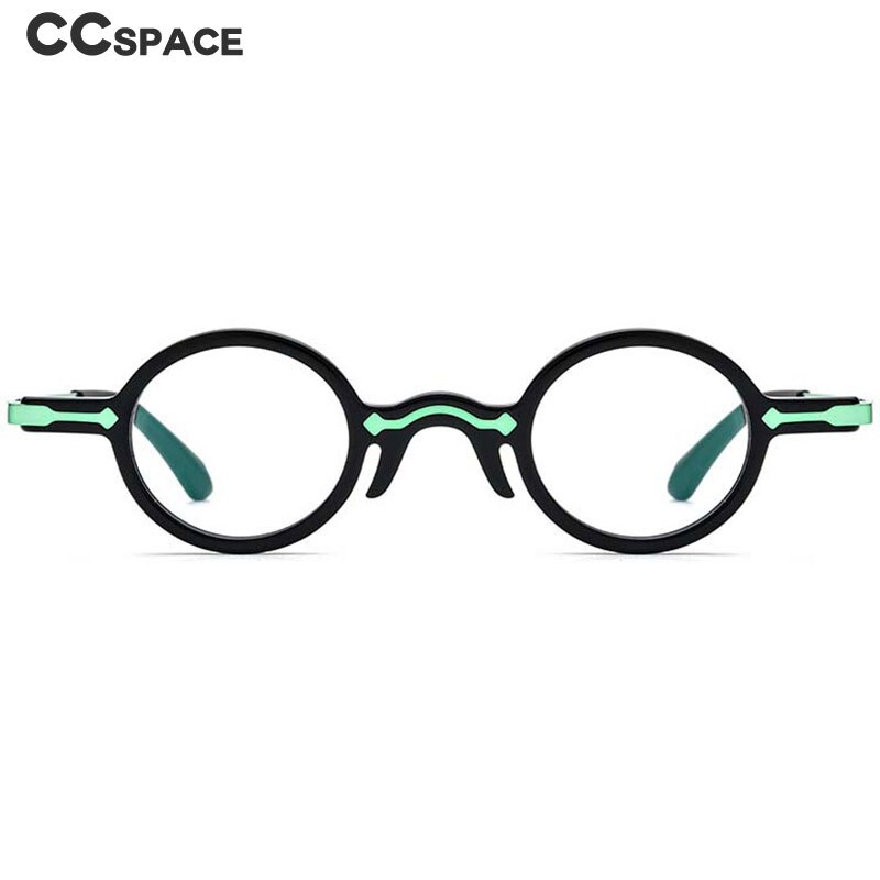 CCspace Unisex Full Rim Small Round Acetate Eyeglasses 53151 Full Rim CCspace