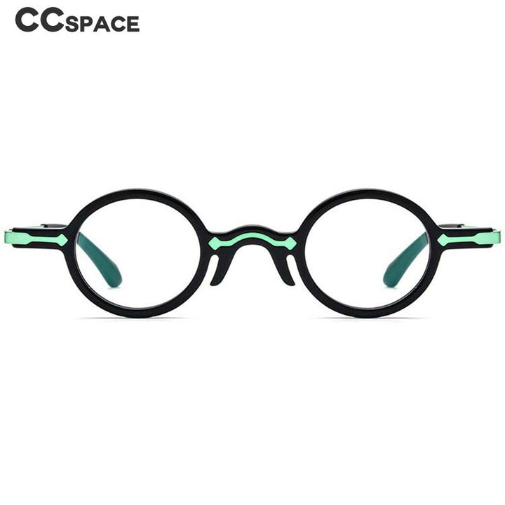 CCspace Unisex Full Rim Small Round Acetate Eyeglasses 53151 Full Rim CCspace