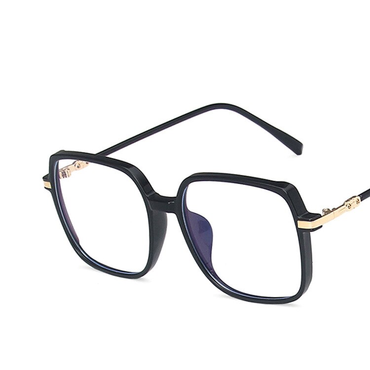 CCspace Unisex Full Rim Square Tr 90 Alloy Eyeglasses 55877 Full Rim CCspace Black China