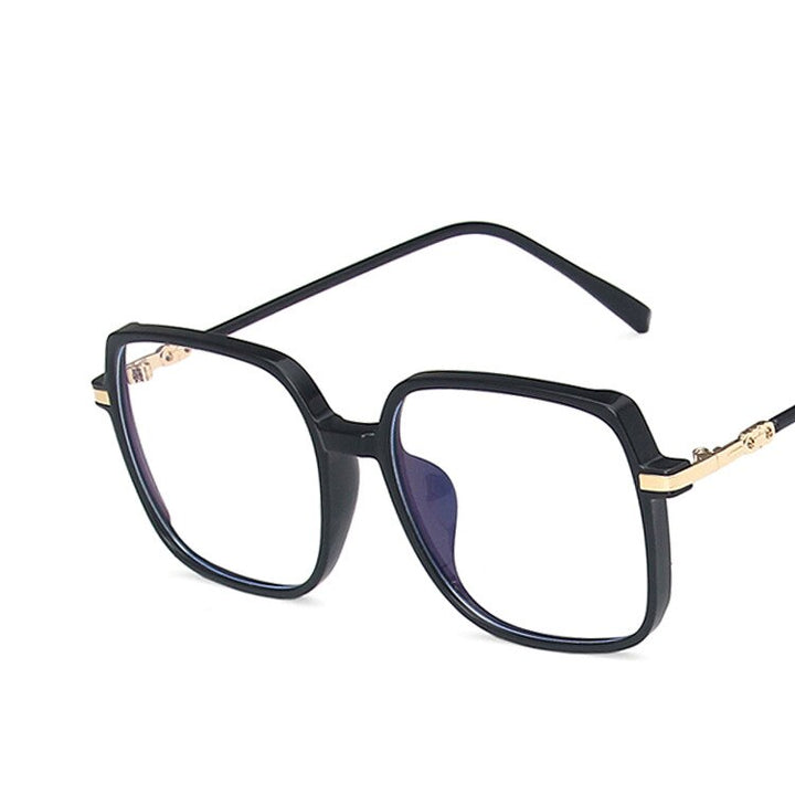 CCspace Unisex Full Rim Square Tr 90 Alloy Eyeglasses 55877 Full Rim CCspace Black China