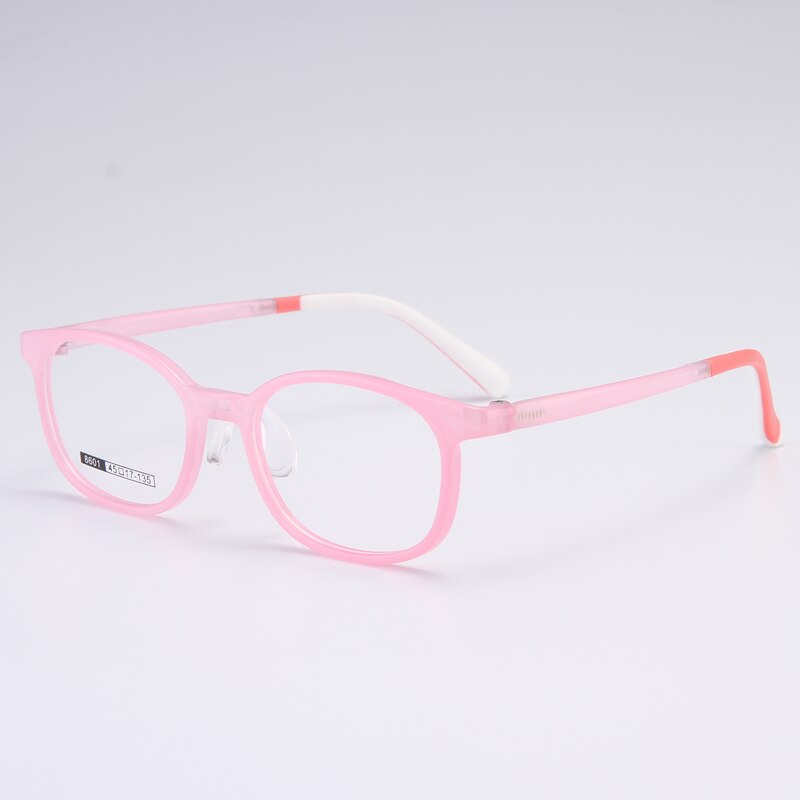 Gmei Unisex Children's Full Rim Round Rectangle Silicone TR90 Eyeglasses 8601 Full Rim Gmei Optical Pink