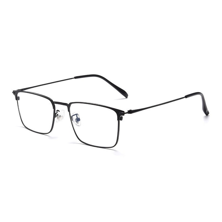 Hotochki Men's Full/Semi Rim SquareTitanium Frame Eyeglasses 0608-0606 Semi Rim Hotochki Full Black