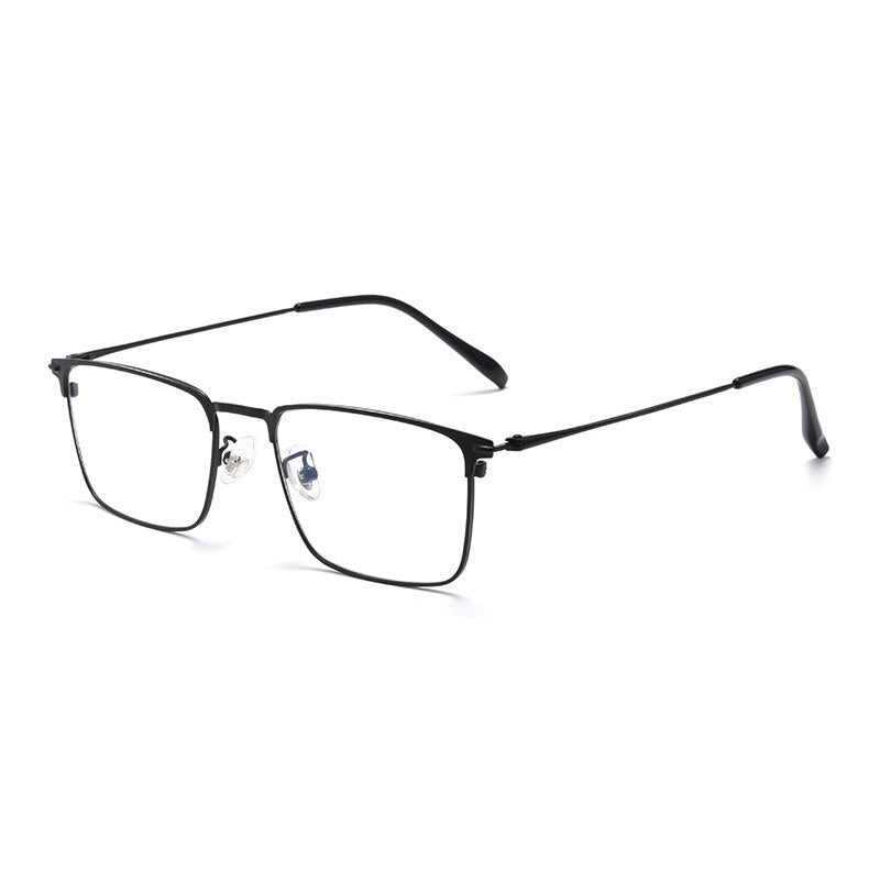 Hotochki Men's Full/Semi Rim SquareTitanium Frame Eyeglasses 0608-0606 Semi Rim Hotochki Full Black  