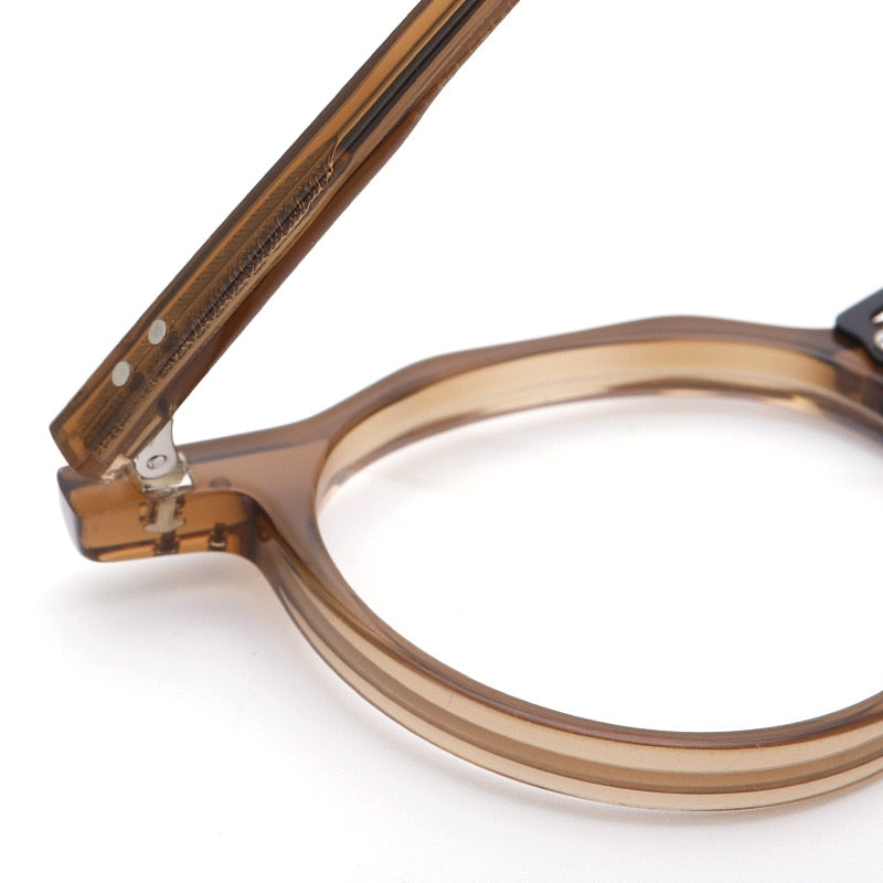 Muzz Unisex Full Rim Round Acetate Frame Double Bridge Eyeglasses 56008 Full Rim Muzz