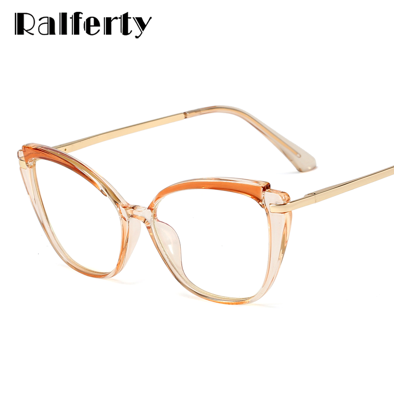 Ralferty Women's Full Rim Square Cat Eye Acetate Eyeglasses F95285 Full Rim Ralferty   