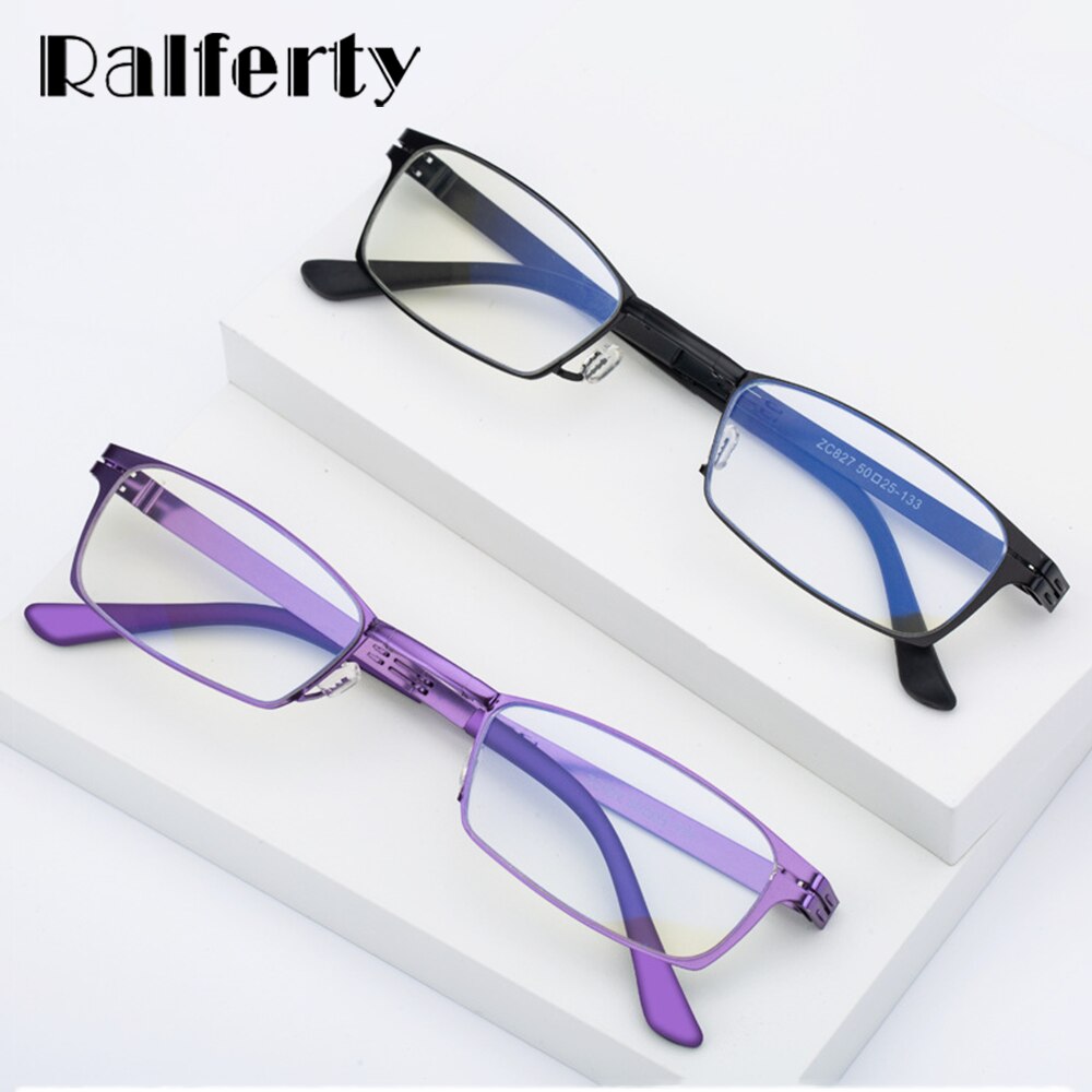 Ralfterty Unisex Full Rim Small Square Alloy Folding Hyperopic Folding Reading Glasses D827 Reading Glasses Ralferty   