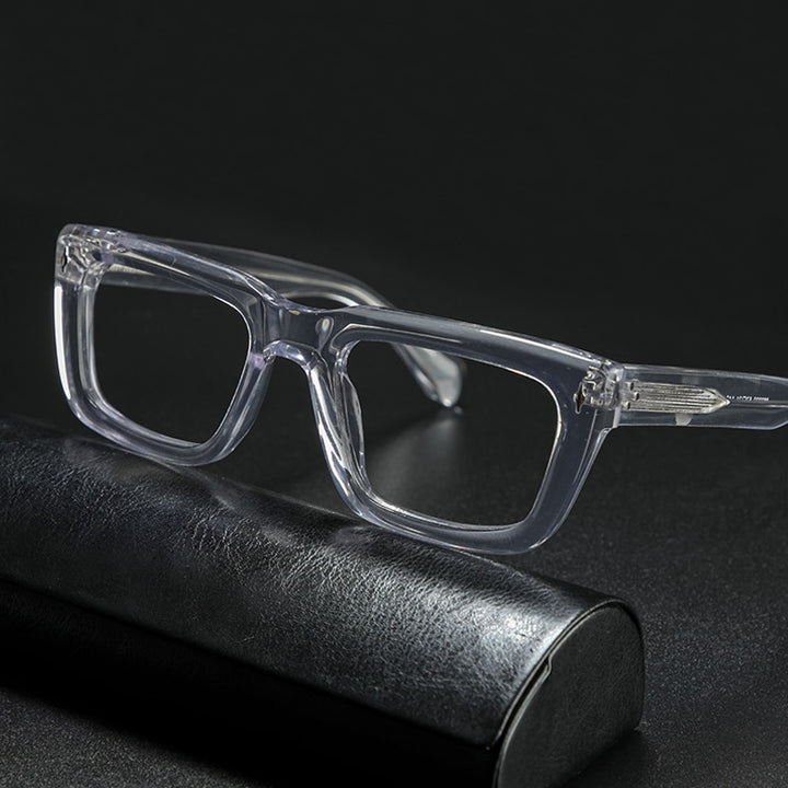 Gatenac Unisex Full Rim Square Acetate Frame Eyeglasses Gxyj776 Full Rim Gatenac Transparent