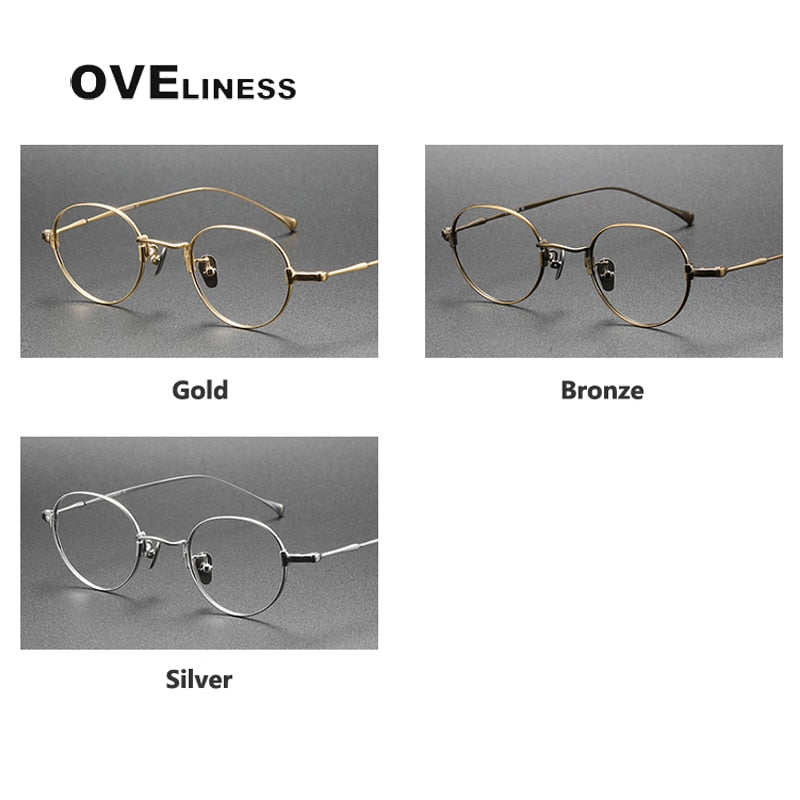 Oveliness Unisex Full Rim Round Titanium Eyeglasses Kmn53 Full Rim Oveliness