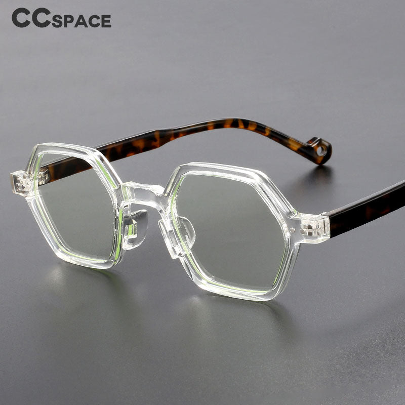 CCspace Unisex Full Rim Polygonal Tr 90 Acetate Eyeglasses 54565 Full Rim CCspace