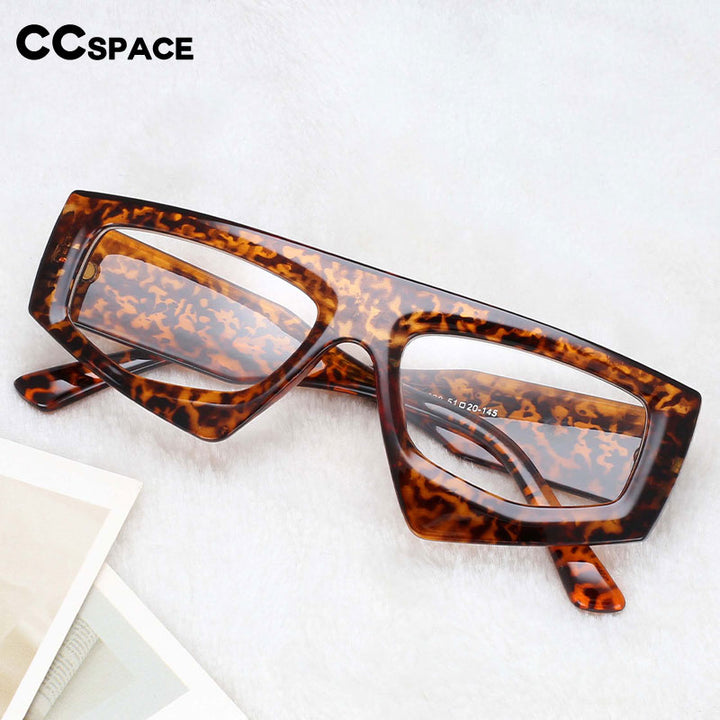 CCspace Unisex Full Rim Irregular Rectangle Acetate Eyeglasses 54421 Full Rim CCspace