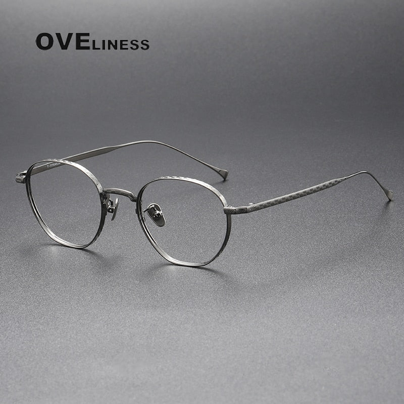 Oveliness Unisex Full Rim Round Titanium Eyeglasses 163 Full Rim Oveliness gun