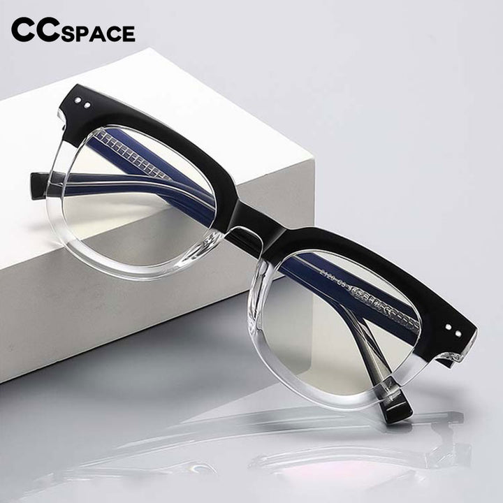 CCSpace Unisex Full Rim Square Tr 90 Titanium Frame Eyeglasses 54560 Full Rim CCspace
