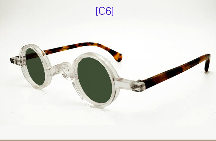 Yujo Unisex Full Rim Small Round 34mm Handcrafted Acetate Eyeglasses Full Rim Yujo C6 China