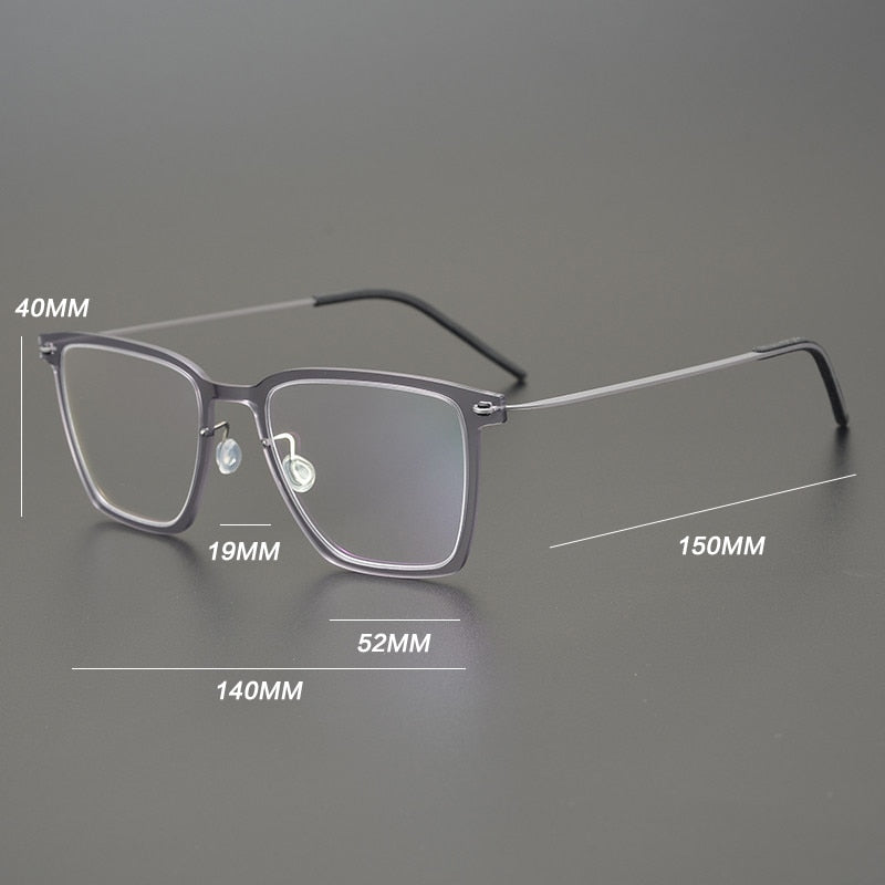 Gatenac Unisex Full Rim Square Acetate Titanium Eyeglasses Gxyj950 Full Rim Gatenac