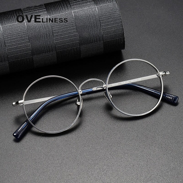 Oveliness Unisex Full Rim Round Titanium Eyeglasses M3100 Full Rim Oveliness