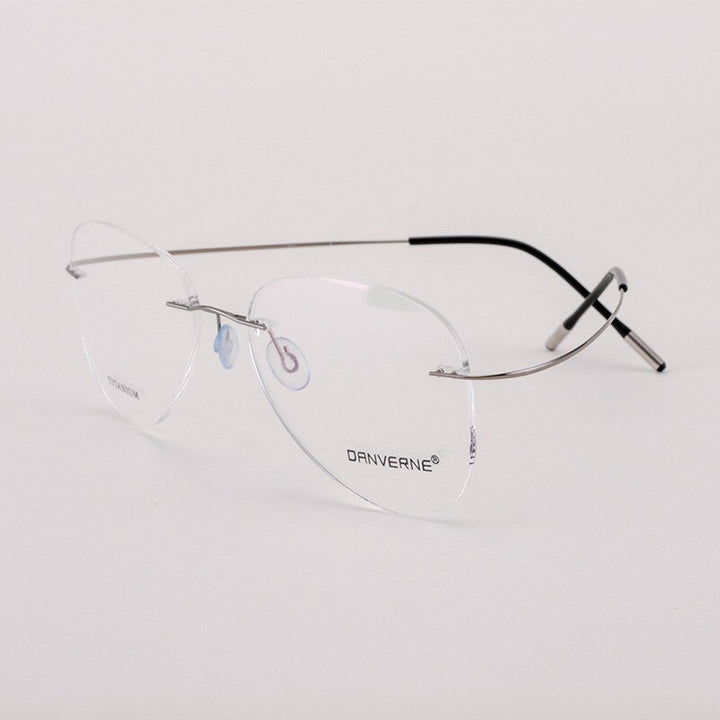 Bclear Unisex Customized Rimless Oval Titanium Alloy Eyeglasses My20002 Rimless Bclear