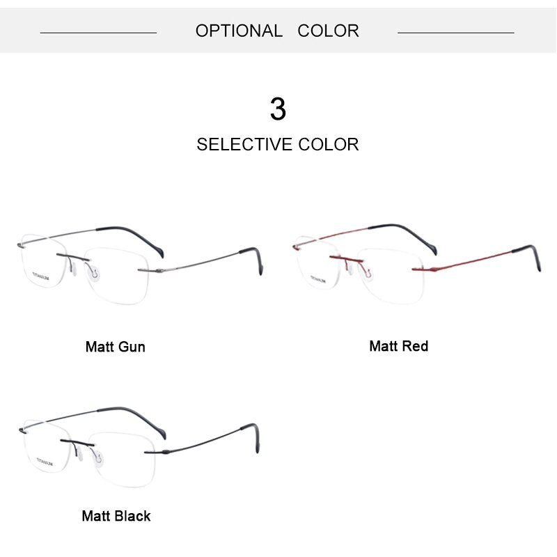Krasivyy Unisex Rimless Round Square Screwless Titanium Eyeglasses Kr16009 Rimless Krasivyy