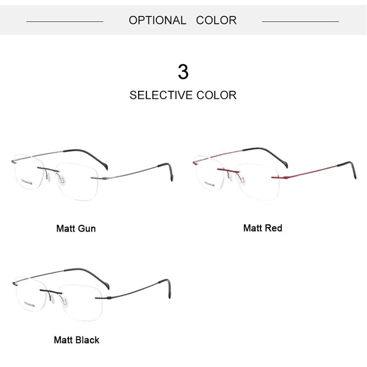 Krasivyy Unisex Rimless Round Square Screwless Titanium Eyeglasses Kr16009 Rimless Krasivyy