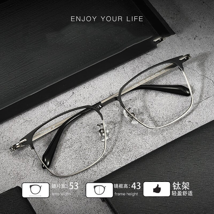 Bclear Unisex Full Rim Square Titanium Acetate Eyeglasses Lb1104 Full Rim Bclear