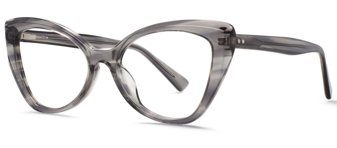 CCspace Women's Full Rim Square Cat Eye Acetate Eyeglasses 55032 Full Rim CCspace Gray China