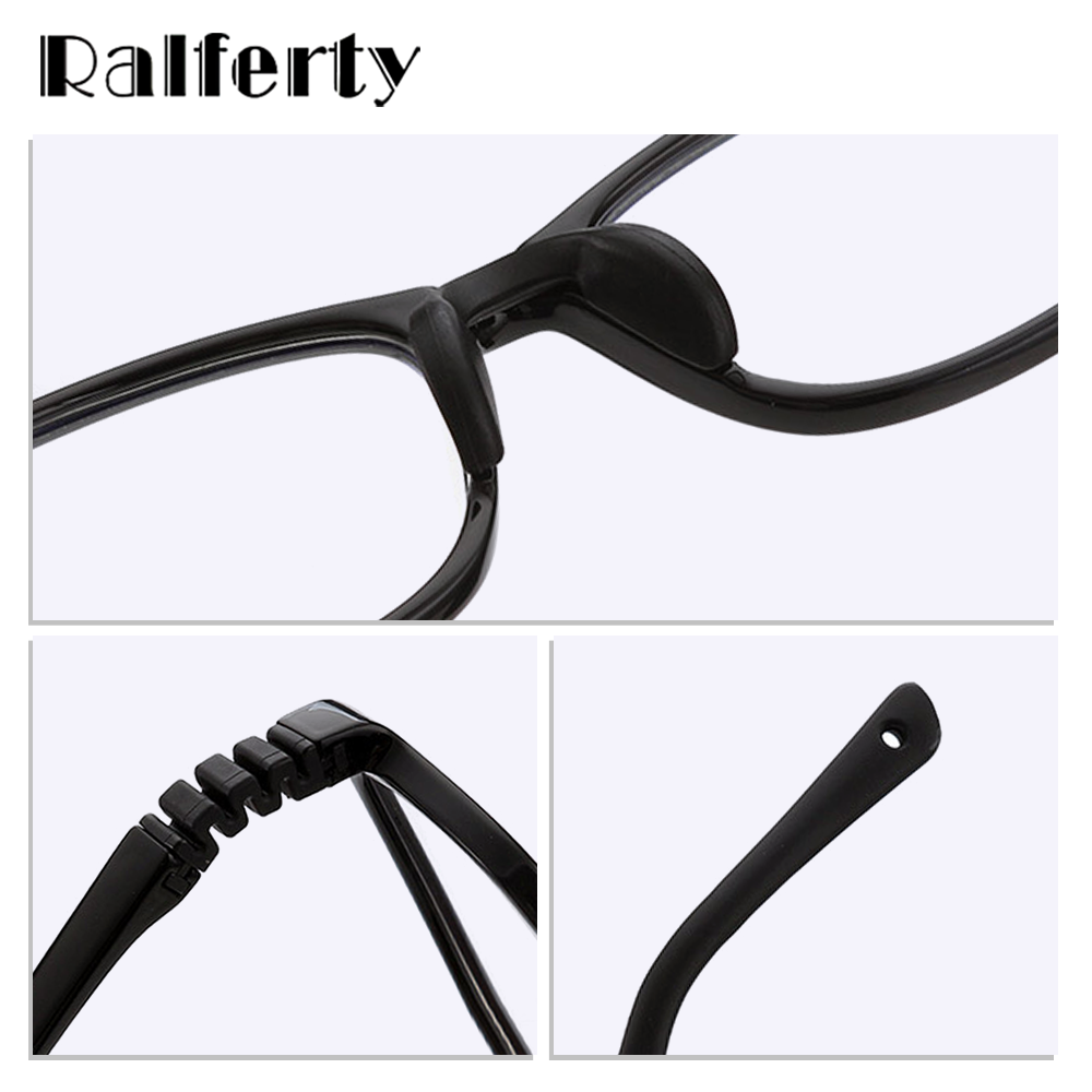 Ralferty  Unisex Children's Full Rim Square Acetate Eyeglasses With Polarized Clip On Sunglasses M18119 With Clip Ons Ralferty
