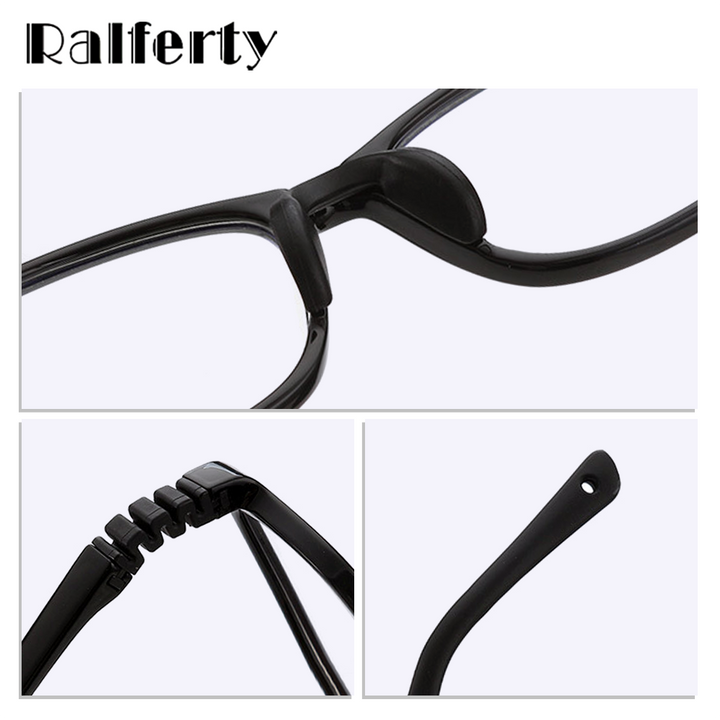 Ralferty  Unisex Children's Full Rim Square Acetate Eyeglasses With Polarized Clip On Sunglasses M18119 With Clip Ons Ralferty