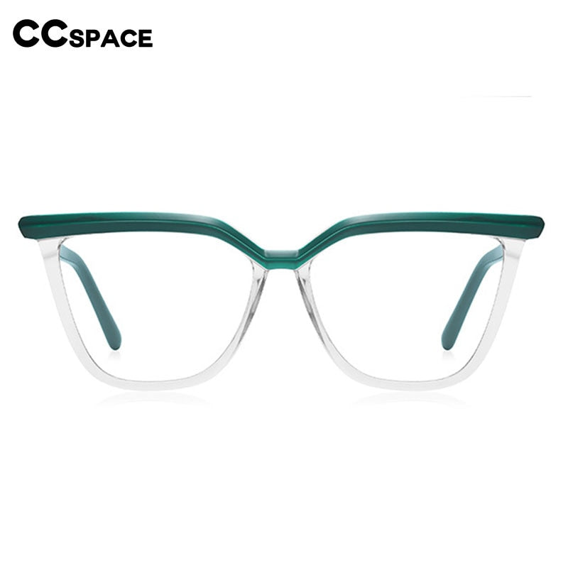 CCspace Unisex Full Rim Square Cat Eye Tr 90 Titanium Eyeglasses 54423 Full Rim CCspace
