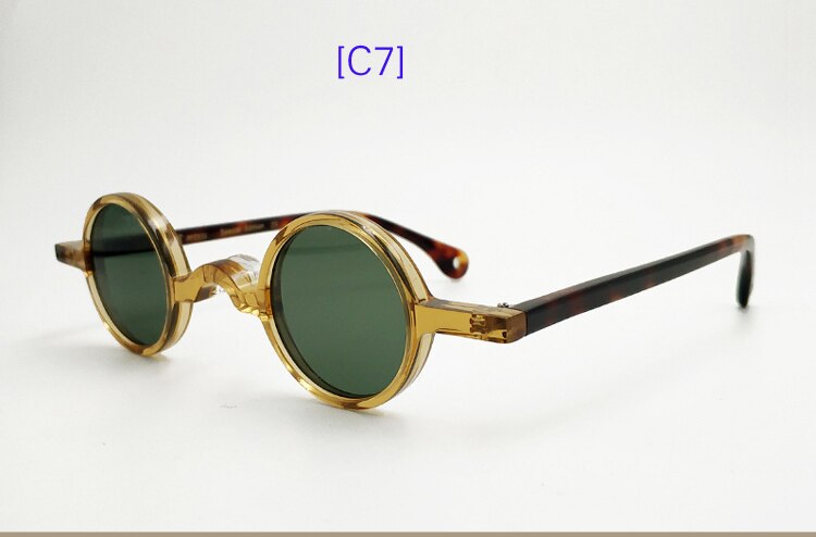 Yujo Unisex Full Rim Small Round 34mm Handcrafted Acetate Eyeglasses Full Rim Yujo C7 China