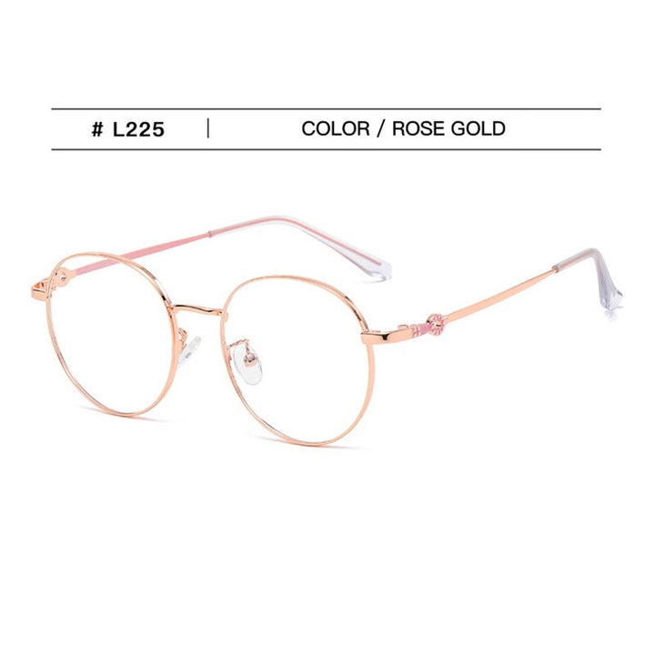 Hotochki Unisex Full Rim Round Stainless Steel Alloy Eyeglasses L225 Full Rim Hotochki rosegold