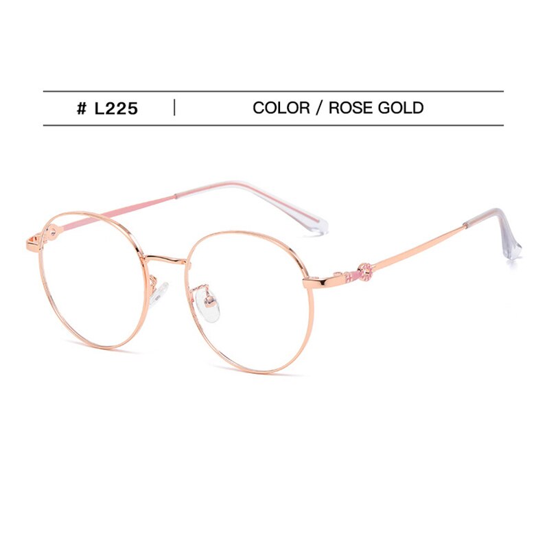 Hotochki Unisex Full Rim Round Stainless Steel Alloy Eyeglasses L225 Full Rim Hotochki rosegold  