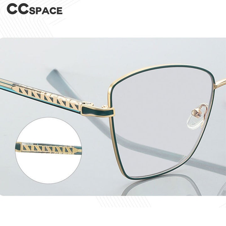 CCspace Unisex Full Rim Square Cat Eye Alloy Eyeglasses 55527 Full Rim CCspace