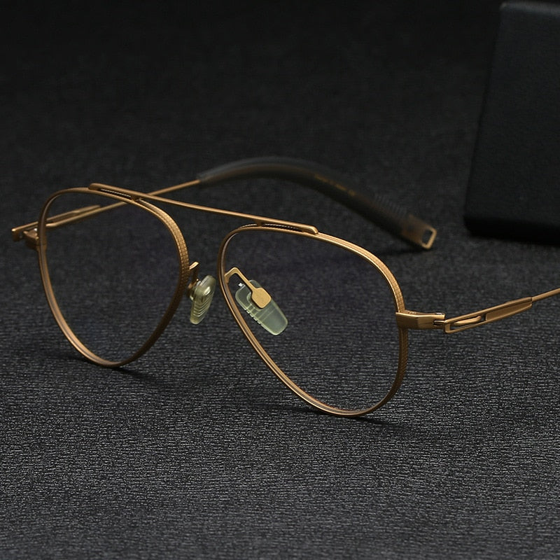 Yimaruili Unisex Full Rim Square Titanium Eyeglasses DLX102 Full Rim Yimaruili Eyeglasses