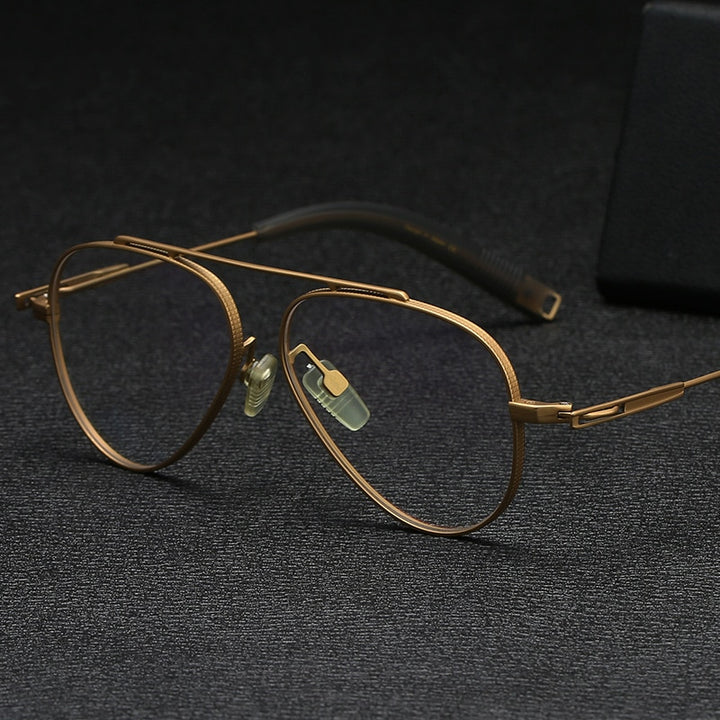 Yimaruili Unisex Full Rim Square Titanium Eyeglasses DLX102 Full Rim Yimaruili Eyeglasses