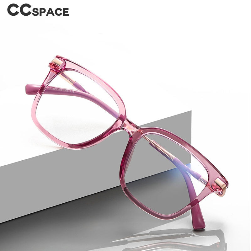 CCspace Unisex Full Rim Square Tr 90 Titanium Eyeglasses 55709 Full Rim CCspace