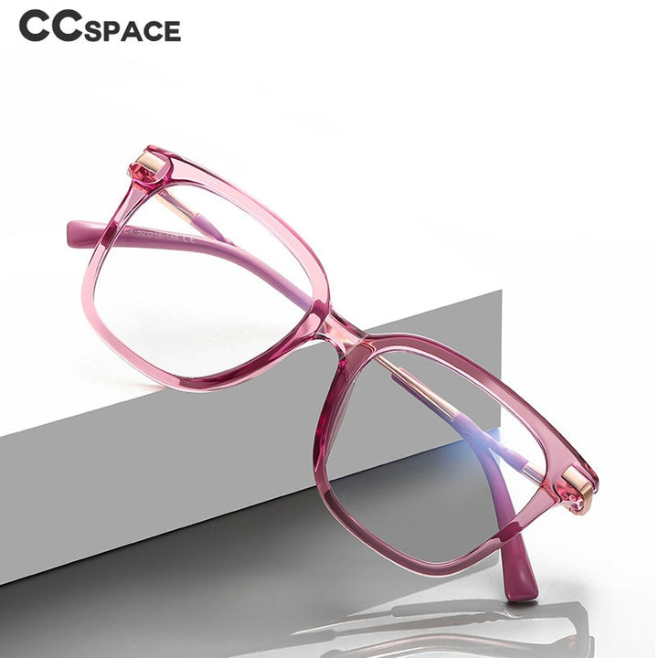 CCspace Unisex Full Rim Square Tr 90 Titanium Eyeglasses 55709 Full Rim CCspace