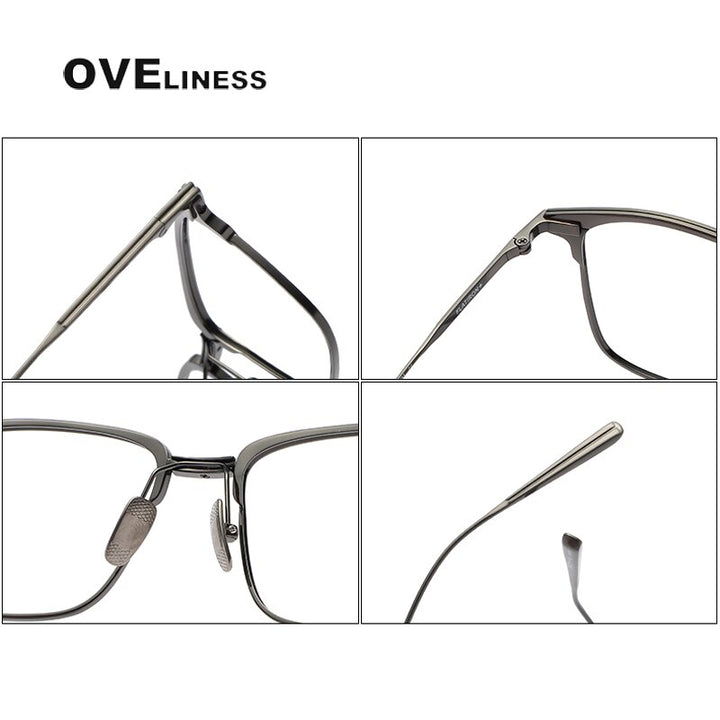 Oveliness Men's Full Rim Square Titanium Eyeglasses Flatiron25 Full Rim Oveliness