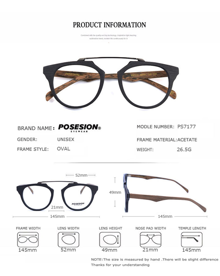 Hdcrafter Unisex Full Rim Round Acetate Eyeglasses Ps7177 Full Rim Hdcrafter Eyeglasses